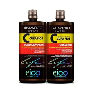 Kit Tratamento Intenso Eico Cura Fios Shampoo 450ml + Condicionador 450ml