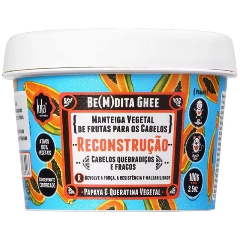 -Mascara-De-Reconstrucao-Capilar-Lola-Cosmetics-Bemdita-Ghee-Papaya-E-Queratina-Vegetal-100g