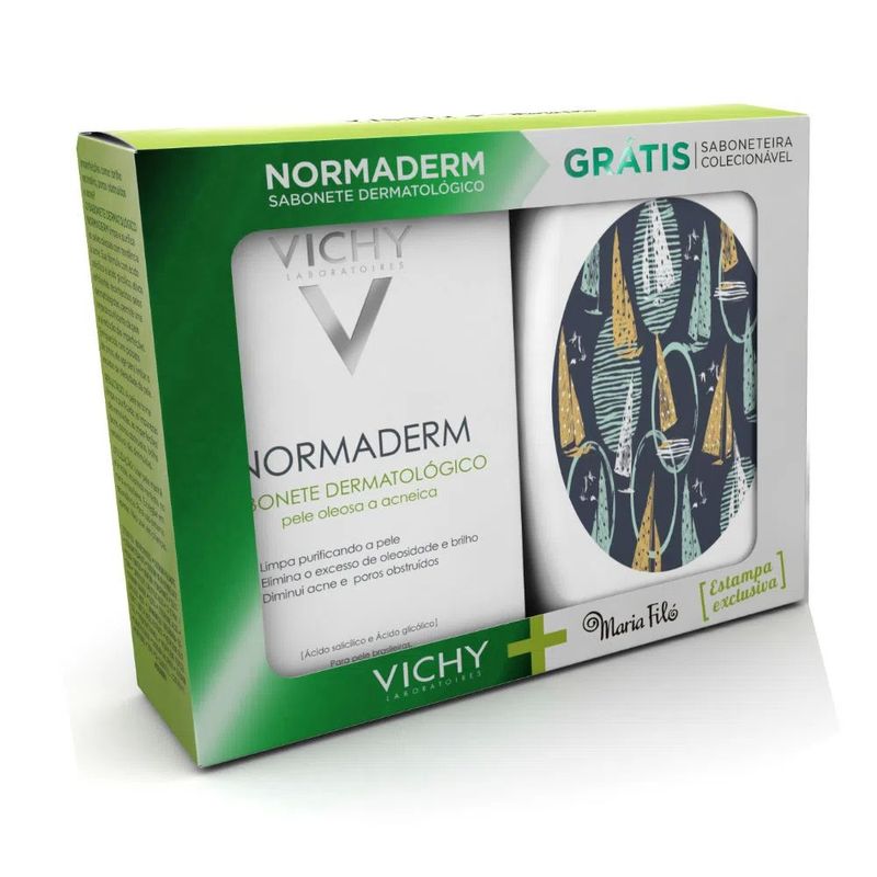 -Kit-Vichy-Normaderm-Pele-Oleosa-E-Acneica-Sabonete-Em-Barra-80g---Saboneteira