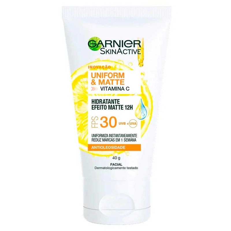 -Hidratante-Facial-Garnier-Skinactive-Uniform---Matte-Vitamina-C-Fps30-40g