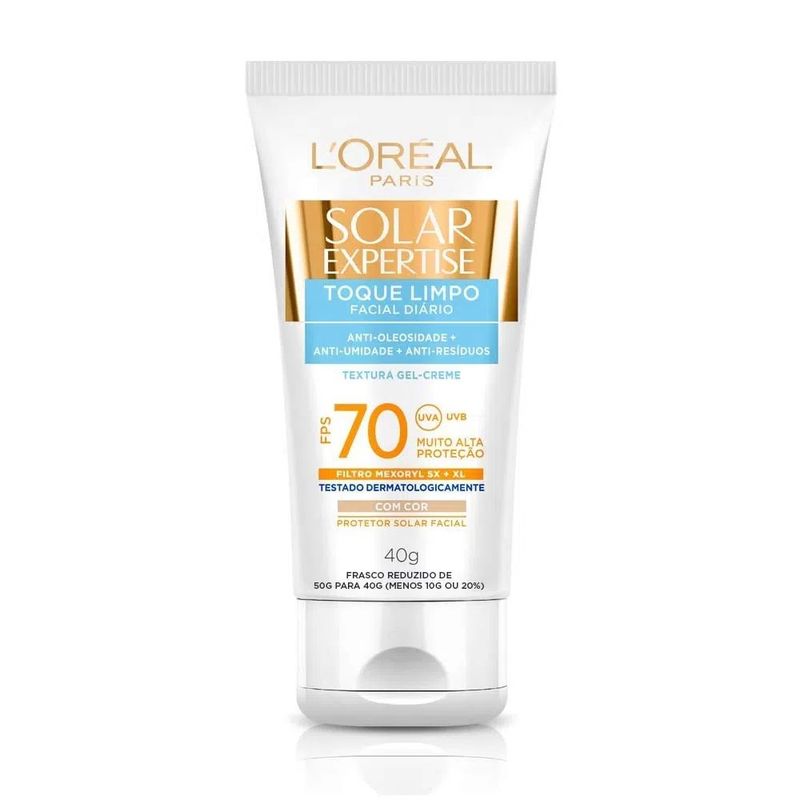 -Protetor-Solar-Facial-Loreal-Solar-Expertise-Toque-Limpo-Sem-Cor-Fps70-40g