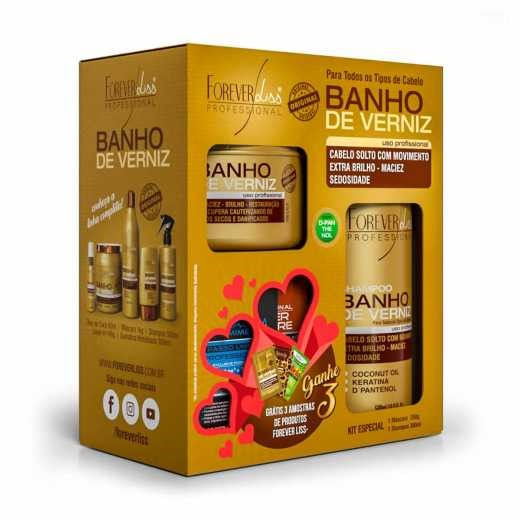 -Kit-Forever-Liss-Banho-De-Verniz-Shampoo-300ml---Mascara-De-Tratamento-Capilar-300g