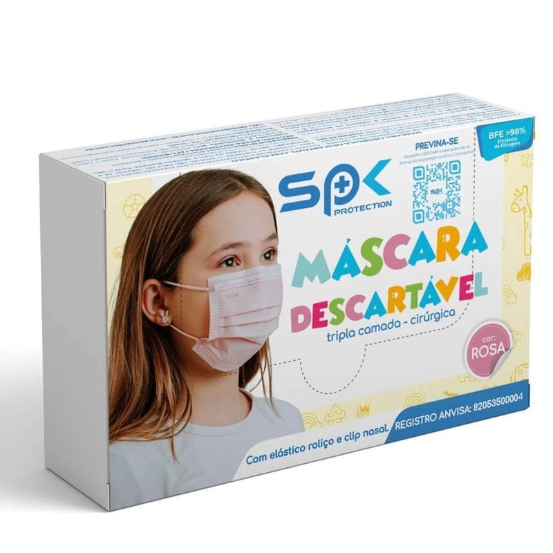 -Mascara-Descartavel-Infantil-Sp-Protection-Rosa-25-Unidades