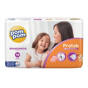 Fralda Pom Pom Protek Proteção De Mãe G 14 Unidades