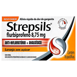 Strepsils Laranja 8,75mg 16 Pastilhas