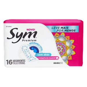 Absorvente Sym Premium Cobertura Suave Com Abas Com 16 Mais Por Menos