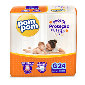 Fralda Pom Pom Derma Protek G 24 Unidades