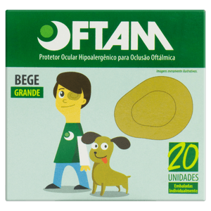 Protetor Ocular Oftam Bege Grande 20 Unidades