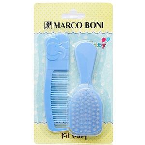Kit Marco Boni Zoo Elefantinho Azul Pente + Escova