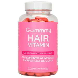 Vitamina Gummy Hair Tutti-frutti 60 Cápsulas Mastigáveis