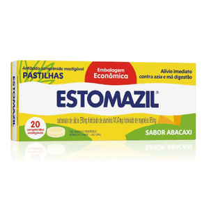 Estomazil Abacaxi 230mg/185mg/185mg 20 Comprimidos Mastigáveis