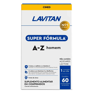 Lavitan Super Fórmula A-z Homem 60 Comprimidos Revestidos