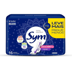 Absorvente Sym Noite & Dia Cobertura Suave Com Abas Com 16 Promocional