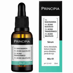 Serum Facial Principia Mix-01 - 5% Niacinamida + 4% Glicolico + 3% Tranexamico + 2% Salicilico - Anti-acne 30ml