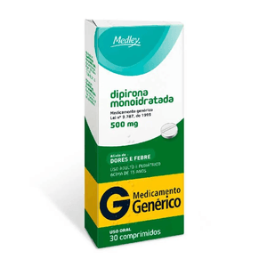 Dipirona Sódica 500mg 30 Comprimidos Medley