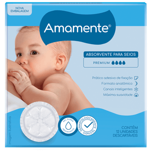Absorvente Para Seios Amamente Premium 12 Unidades