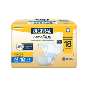 Fralda Geriátrica Bigfral Derma Plus Economica M 18 Unidades