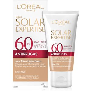 Protetor Solar Facial L'oréal Expertise Antirrugas Fps60 Com Cor 40g