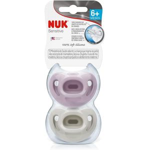 Kit 2 Chupetas Nuk Sensitive Fashion Lilás 6+ Meses