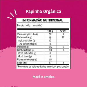 Papinha Orgânica Papapá Maçã & Ameixa 100g