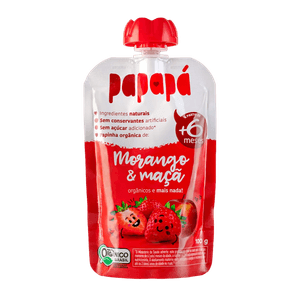 Papinha Orgânica Papapá Morango E Maçã 100g