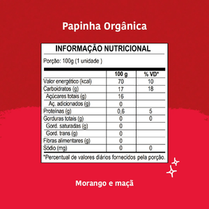 Papinha Orgânica Papapá Morango E Maçã 100g
