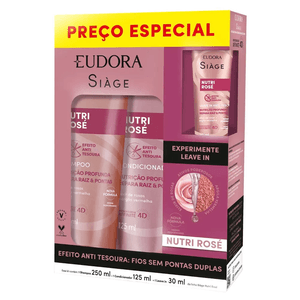 Kit Siàge Nutri Rosé Shampoo 250ml + Condicionador 125ml + Leave-in 30ml