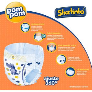 Fralda Pom Pom Shortinho Xg 12 Unidades