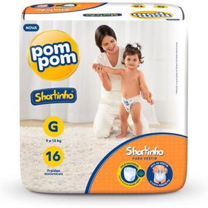 Fralda Pom Pom Shortinho G 16 Unidades