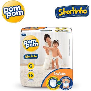 Fralda Pom Pom Shortinho G 16 Unidades