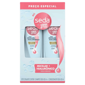 Kit Seda By Niina Secrets Água Micelar E Hialurônico Shampoo + Condicionador 325ml
