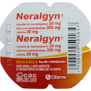Neralgyn 30mg + 300mg + 30mg 4 Drágeas