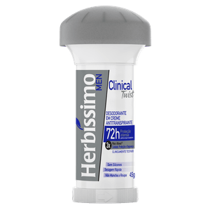 Desodorante Em Creme Herbíssimo Men Clinical Twist Azul 45g