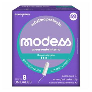 Absorvente Interno Modess Médio 8 Unidades