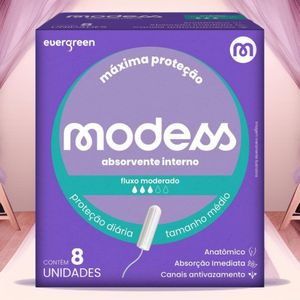 Absorvente Interno Modess Médio 8 Unidades