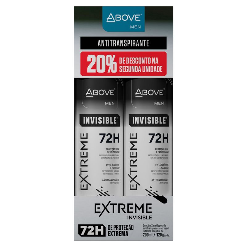 1113429.Antitranspirante-Aerossol-Above-Extreme-Invisible-2-Unidades-200ml
