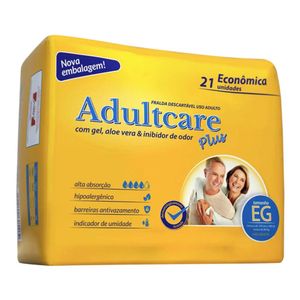 Fralda Geriátrica Adultcare Plus Eg 21 Unidades