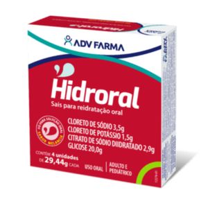 Hidroral Solução Oral Sabor Melancia 4 Envelopes 29,44g