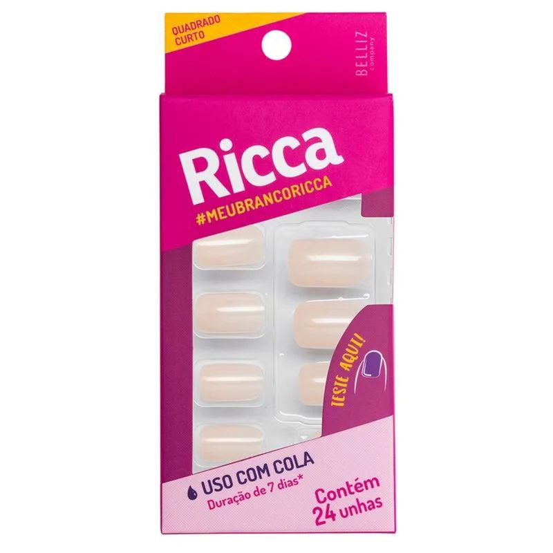 1034594.Unha-Postica-Ricca-Branco-Sonho-24-Unidades
