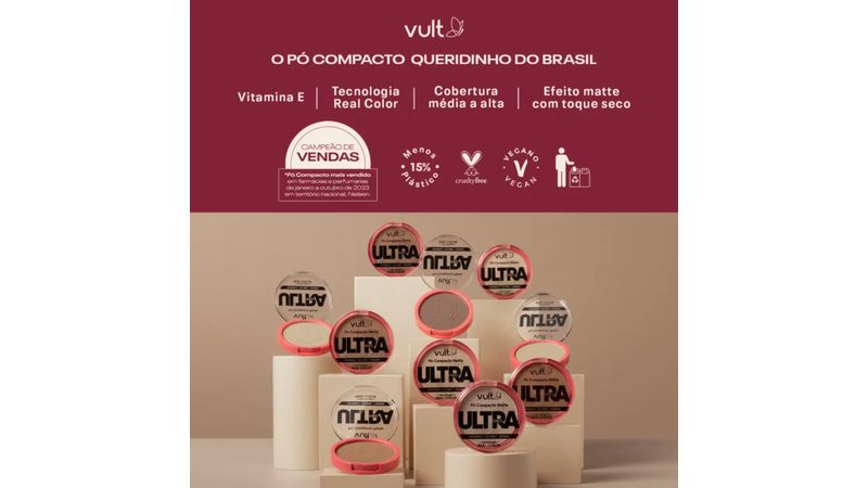 Pó Compacto Matte Vult Ultrafino V450 6g - PromoFarma
