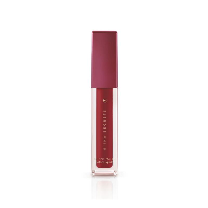1111662.Batom-Liquido-Eudora-Niina-Secrets-Skinny-Matte-Vermelho-Hibisco-5ml