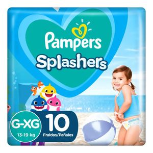 Fralda Pampers Splashers Baby Shark G/xg 10 Unidades