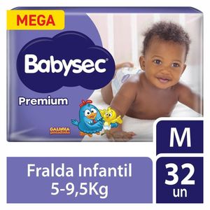 Fralda Babysec Galinha Pintadinha Premium M 32 Unidades