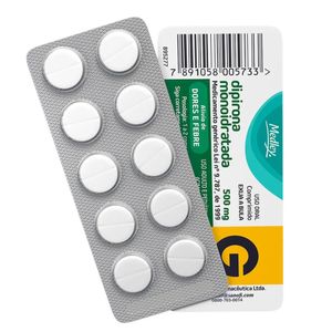 Dipirona Monoidratada 500mg 10 Comprimidos Medley Genérico