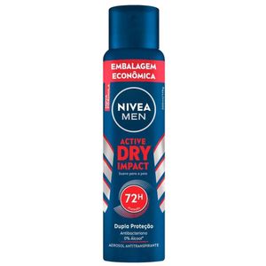 Desodorante Aerossol Nivea Men Dry Impact Embalagem Econômica 72h 200ml
