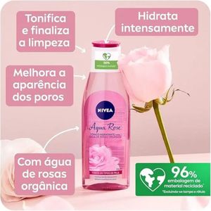 Tônico Hidratante Nivea Aqua Rose Água De Rosas Orgânica 200ml