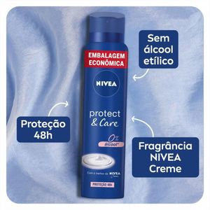 Desodorante Aerossol Nivea Protect & Care 0% Álcool Embalagem Econômica 48h 200ml