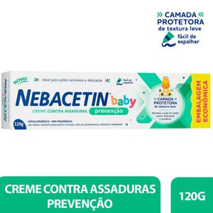 Creme Para Assaduras Nebacetin Baby Prevenção Embalagem Ecônomica 120g