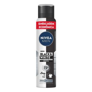 Desodorante Aerossol Nivea Men Black & White Embalagem Econômica 72h 200ml