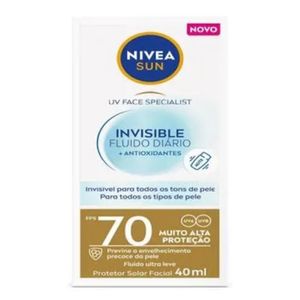 Protetor Solar Facial Nivea Sun Invisible Fluido Diário Fps70 40ml